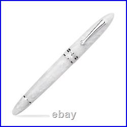 Leonardo Furore Fountain Pen in White Salt with Rhodium Trim Fine Point NEW