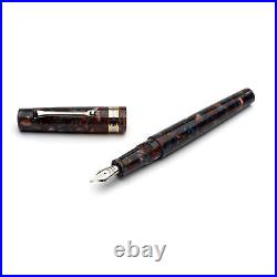 Leonardo La Piccolina Fountain Pen in Classica Brown/Blue, Extra Fine Nib NEW