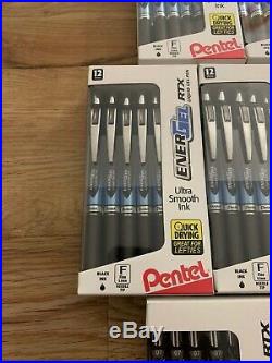 Lot Of 156 Pentel Energel RTX Liquid Gel Pens Black Ink Medium Fine Point NEW