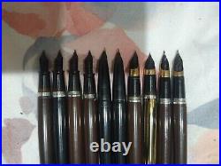 Lot of 10 Sheaffer Desk Fountain Pens With 14k Gold Fine Point Nibs