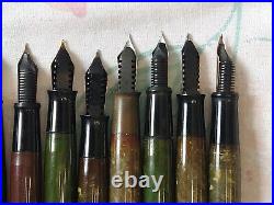 Lot of 12 Sheaffer Desk Fountain Pens With 14k Gold Fine & Medium Point Nibs