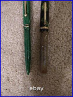 Lot of 2 mismatch Fat Sheaffer Life Time 14k Fine Point Nibs Fountain Pens