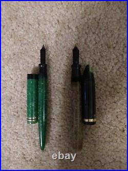 Lot of 2 mismatch Fat Sheaffer Life Time 14k Fine Point Nibs Fountain Pens