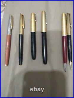 Lot of 6 waterman's 14k Gold Fine Point Nibs Fountain Pen & Pencils