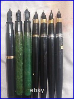 Lot of 7 Sheaffer Desk Fountain Pen With Point 14k Gold Nib