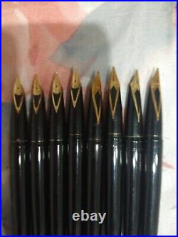 Lot of 8 Sheaffer Desk White Dot Cartridge Fountain Pen With 14 Gold Point Nib