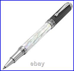 Maestro Handmade Rollerball Pen, Fine Point. Iridescent Oceanic Origin White