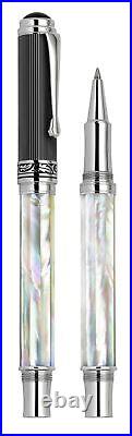 Maestro Handmade Rollerball Pen, Fine Point. Iridescent Oceanic Origin White