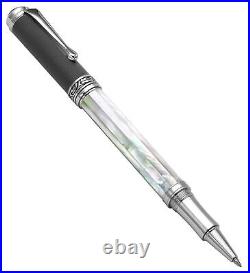 Maestro Handmade Rollerball Pen, Fine Point. Iridescent Oceanic Origin White