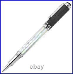 Maestro Handmade Rollerball Pen, Fine Point. Iridescent Oceanic Origin White