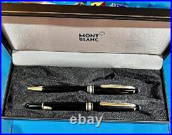 Montblanc Meisterstuck 149 Fountain Pen, Ball Point Set Two Gold 18K Nib F New