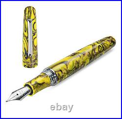 Montegrappa Elmo Fantasy Blooms Fountain Pen in Iris Yellow Extra Fine Point