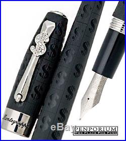 Montegrappa Fortuna Cash Rhodium Plated, Fine Point Fountain Pen Isadc2pc