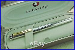 NEW Sheaffer Targa 1006X Solid STERLING SILVER Chequered GP Classic, Fine Point