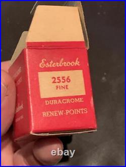 NOS Esterbrook 2556 Solid Duracrome Fine Renew Points Lots Of 12 withBox VERY NICE