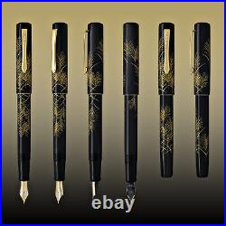 Namiki Chinkin Fountain Pen in Silver Grass 18K Gold Fine Point NEW in box