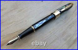 New Large Duke 2000 Commemorative Mother of Pearl Fountain Pen FINE 14k Nib