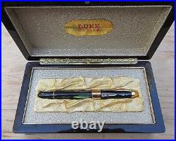 New Large Duke 2000 Commemorative Mother of Pearl Fountain Pen FINE 14k Nib