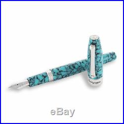 New Montegrappa Fortuna Mosaic Barcelona (Turquoise) Fine Point Fountain Pen