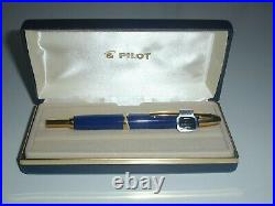 New Pilot Vanishing Point Retractable Fountain Pen Blue/Gold Accents Fine 60166