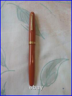 Omas Extra 620 Fountain Pen Orange Color E Fine Gold Plated Nib Piston Filling