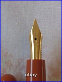 Omas Extra 620 Fountain Pen Orange Color E Fine Gold Plated Nib Piston Filling