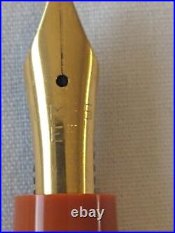 Omas Extra 620 Fountain Pen Orange Color E Fine Gold Plated Nib Piston Filling