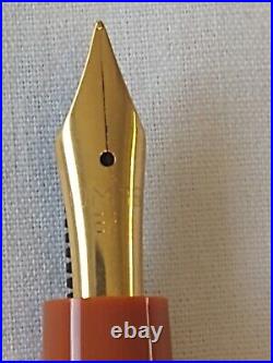 Omas Extra 620 Fountain Pen Orange Color E Fine Gold Plated Nib Piston Filling