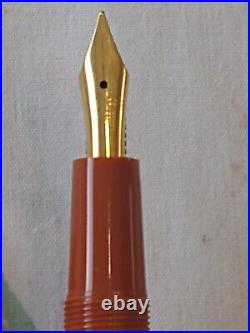 Omas Extra 620 Fountain Pen Orange Color E Fine Gold Plated Nib Piston Filling