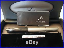 PARKER 100 OPAL SILVER ST FOUNTAIN PEN Fine Point NEW PARKER Discontinued