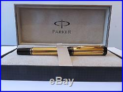 PARKER DUOFOLD GOLD FOUNTAIN PEN NEW IN BOX VERY RARE x fine POINT