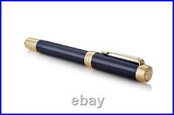 PARKER Fountain Pen Duofold Prestige Blue Chevron GT Fine Point 18K Nib 1031369