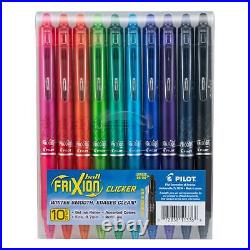 PILOT, FriXion Clicker Erasable Gel Pens, Fine Point 0.7 mm, Assorted Colors