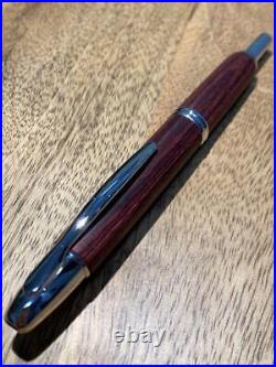 PILOT Wooden Fountain Pen Capless Vanishing Point Deep Red 18K Fine Nib