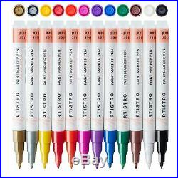 Paint pens for rock painting, stone, ceramic, glass. Extra fine point tip, Set