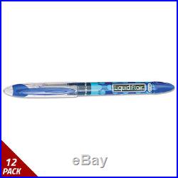 Paper Mate Liquid Flair Porous Point Stick Pen Blue Ink Extra Fine 12ct 12 PACK