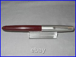 Parker 51 Demi Brown Chrome Cap Fountain Pen works-extra-fine point