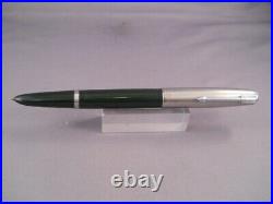 Parker 51 Demi Green chrome Cap Fountain Pen works-extra fine point