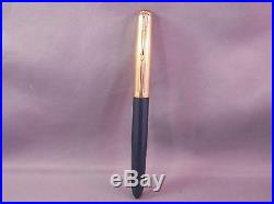 Parker 51 Gold Cap Blue Fountain Pen-working-l944-fine point