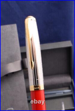 Parker 51 Premium Fountain Pen in Rage Red with Gold Trim Fine Point NEW