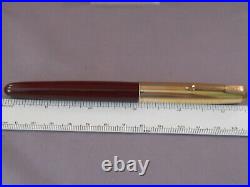 Parker 51 Vintage Gold Cap Brown Fountain Pen-working-fine point