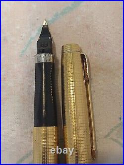 Parker 75 14k Gold Filled fountain Pen 14k Gold Fine Point Nib USA made