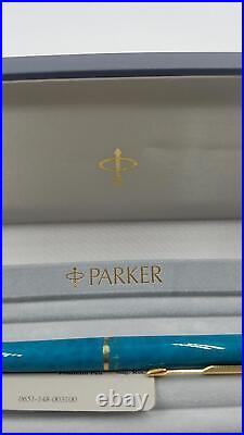 Parker 95 Laque Fountain Pen Turquoise Fine Point Nib