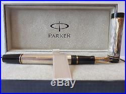 Parker Duofold Centennial Fountain Pen Fine Point Sterling Silver New In Box
