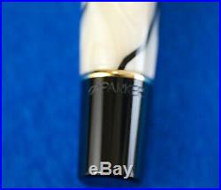 Parker Duofold fountain pen Black and Pearl MKIII 18k Fine point Mint
