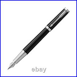 Parker Ingenuity Fountain Pen in Black with Chrome Trim Fine Point NEW