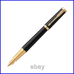 Parker Ingenuity Fountain Pen in Black with Gold Trim Fine Point NEW in Box