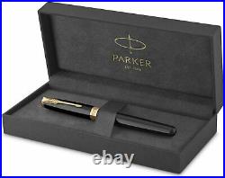 Parker Sonnet Rollerball Pen Black Lacquer with Gold Trim Fine Point 1931496