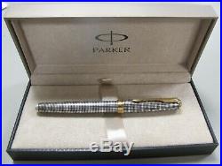 Parker Sonnet Sterling 18K Silver Cisele X-Fine Point Fountain Pen In Box Mint