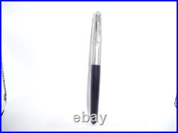 Parker Vintage 51 Black Chrome Cap Fountain Pen -working- medium point